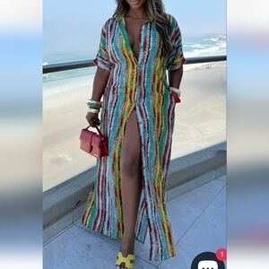 Colorful Striped Maxi Dress